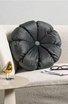 Стьобана декоративна подушка - темно-сірий