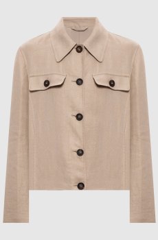 Бежевая куртка из льна