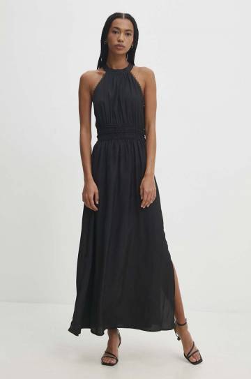 Платье Answear Lab цвет чёрный maxi расклешённая Платье Answear Lab цвет чёрный maxi расклешённая