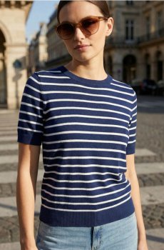 Светр-блузка - темно-синій