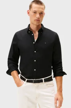 Мужская черная рубашка FLANNEL Черный L Tommy Hilfiger MW0MW40469