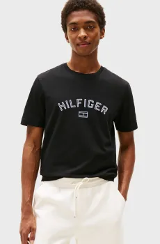 Мужская черная футболка HILFIGER FLOCK Черный S Tommy Hilfiger MW0MW39357
