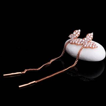 Золотые сережки "Бабочки" с01432 Золотые сережки "Бабочки" с01432