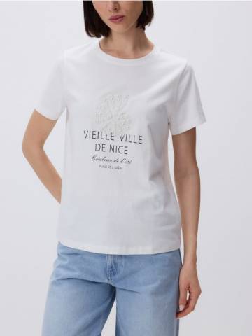 Reserved - Футболка з аплікацією - білий - WT065-00X