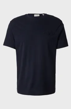 Мужская черная футболка REG TONAL SHIELD SS Черный M Gant 2067058