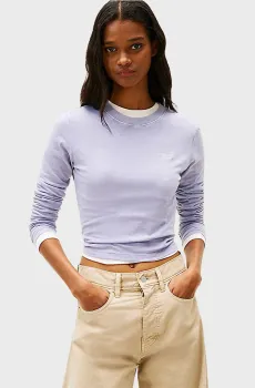 Женский сиреневый лонгслив SLIM Сиреневый M Tommy Jeans DW0DW21848