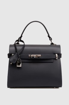 Темно-синяя кожаная сумка-сетчел Ruga