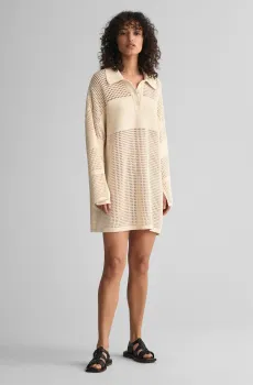 Женское белое платье OPEN KNIT Белый M Gant 4502066