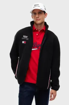 Мужская черная ветровка TH x Cadillac Formula 1® REPLICA FLEECE JACKET Черный XL Tommy Hilfiger MN0MN00110