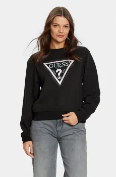 Женский черный свитшот Черный XS Guess W5RQ09.K8802;JBLK