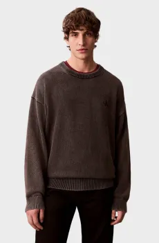 Мужской черный джемпер LS EASY COTTON CREWNK SWEATER 7G Черный XL Calvin Klein Jeans LV04RE300G