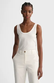 Женская белая майка SLIM RIBBED TANK TOP Белый XS Gant 4201409