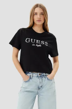 Женская черная футболка Черный S Guess V5GI09.K9RM1;JBLK
