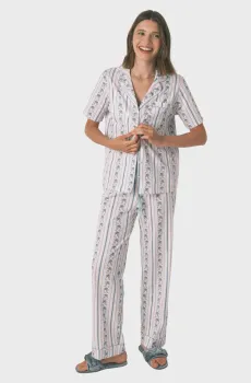 Женская пижама с узором (рубашка, брюки) Разноцветный L womensecret 4852097