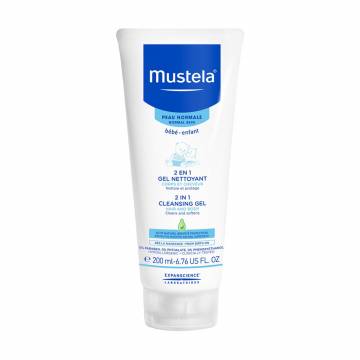 Детский очищающий гель-шампунь для волос и тела Mustela Bebe 2 in 1 Hair and Body Wash, 200 мл Детский очищающий гель-шампунь для волос и тела Mustela Bebe 2 in 1 Hair and Body Wash, 200 мл