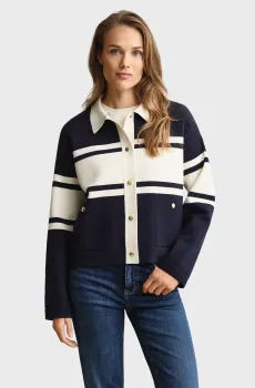 Женский темно-синий кардиган COLOR BLOCKED Синий XS Gant 4805467