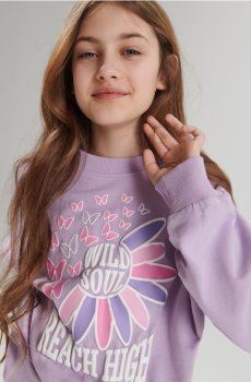 GIRLS` SWEATSHIRT - Фіолетовий