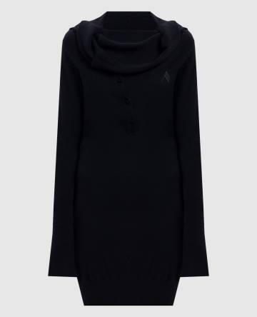 Черное платье из шерсти и кашемира