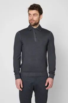 Мужское темно-синее шерстяное поло Синий 3XL Pierre Cardin PC.-C5 50704.5037