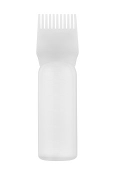 Флакон с гребнем для окрашивания волос Cosmo Shop белый, 17*4.5 см, 160 мл (CS1004W)