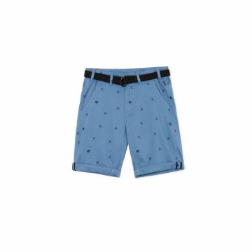 Cropp - Шорти-чиноси з візерунком - світло-блакитний Cropp - Шорти-чиноси з візерунком - світло-блакитний