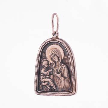 Золотая подвеска с молитвой (чернение) п01860 Золотая подвеска с молитвой (чернение) п01860