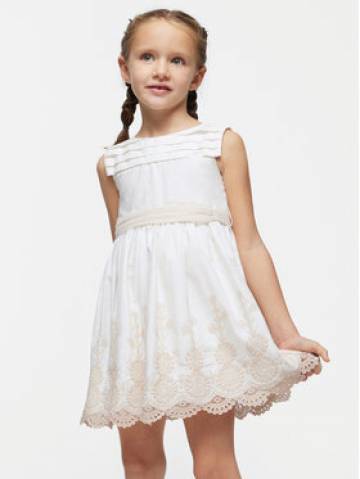 Mayoral Елегантне плаття 3917 Білий Regular Fit