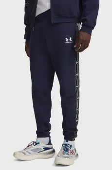 Мужские темно-синие спортивные брюки UA Icon Flc Taped Jgr-BLU Синий M Under Armour 6013457-410