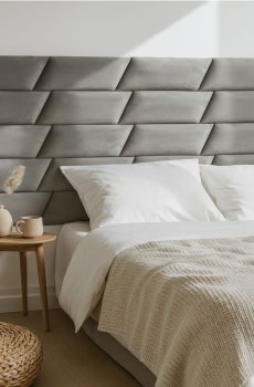 Обшитий панель з велюровим покриттям - сірий