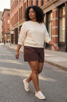 Шорти з віскози - пильно-коричневий