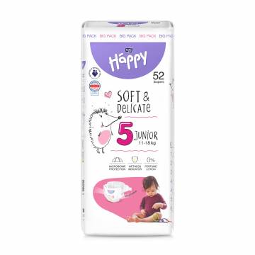 Подгузники Happy Bella Baby Junior размер 5 (11-18 кг), 52 шт