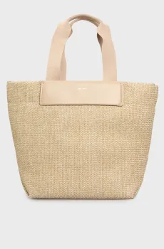 Женская бежевая сумка CK RAFFIA MEDIUM SHOPPER Бежевый ONESIZE Calvin Klein K60K613174