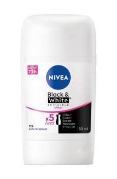 Антиперспирант-стик NIVEA Black & White Черное и Белое невидимый: чистый, женский, 50 мл