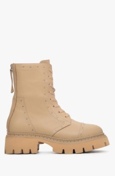 Черевики демісезонні шкіряні бежеві Estro ER00114047