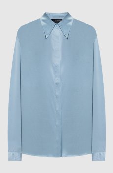 Синяя блуза из шелка