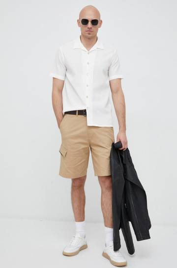 Рубашка PS Paul Smith мужская цвет белый regular Рубашка PS Paul Smith мужская цвет белый regular