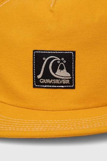 Хлопковая кепка Quiksilver цвет жёлтый с аппликацией Хлопковая кепка Quiksilver цвет жёлтый с аппликацией