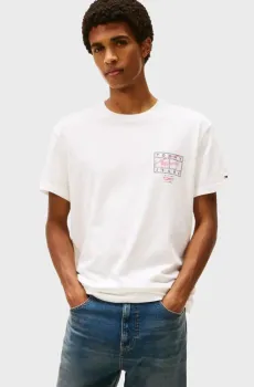 Мужская белая футболка REG SIGN SPRAY Белый S Tommy Jeans DM0DM22319