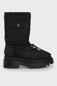 Женские черные дутики FLATFORM SNOW BOOT NYLON WN Черный 36 Calvin Klein YW0YW01146