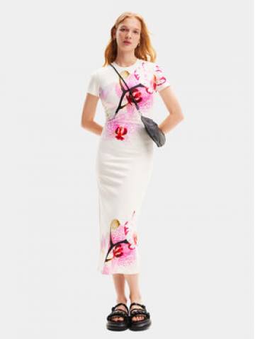 Desigual Літня сукня Lila 24SWVK41 Білий Regular Fit Desigual Літня сукня Lila 24SWVK41 Білий Regular Fit