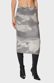 Женская серая шерстяная юбка M-BETTY Серый S Diesel A13018 0THAJ