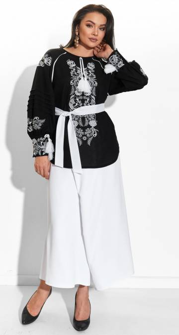 Костюми жіночі Lemanta Льняний костюм з українською вишивкою 46 (7024+6057)113813-530