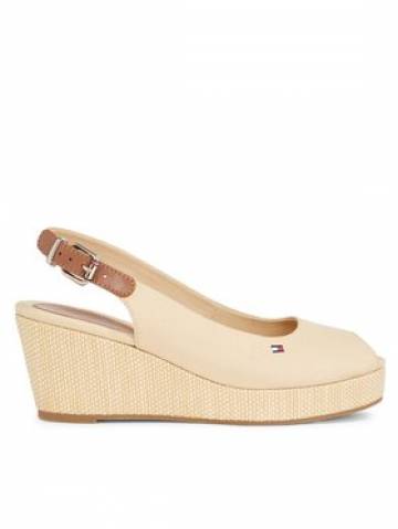 Tommy Hilfiger Еспадрильї Iconic Elba Sling Back Wedge FW0FW04788 Бежевий