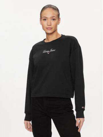Tommy Jeans Світшот Essential Logo DW0DW16140 Чорний Relaxed Fit Tommy Jeans Світшот Essential Logo DW0DW16140 Чорний Relaxed Fit