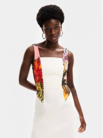 Desigual Літня сукня MONSIEUR CHRISTIAN LACROIX Marbella 24SWVW75 Білий Slim Fit Desigual Літня сукня MONSIEUR CHRISTIAN LACROIX Marbella 24SWVW75 Білий Slim Fit