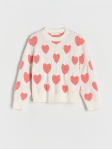 Reserved - GIRLS` SWEATER - кремовий - 227DB-01X Reserved - GIRLS` SWEATER - кремовий - 227DB-01X