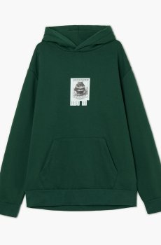 Cropp - Худі з принтом - темно-зелений