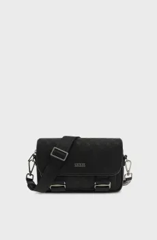 Мужская черная сумка с узором Черный ONESIZE Guess HMBOST.P6164;DAB