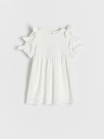 Reserved - Сукня з бантиками - кремовий - 889EG-01X Reserved - Сукня з бантиками - кремовий - 889EG-01X