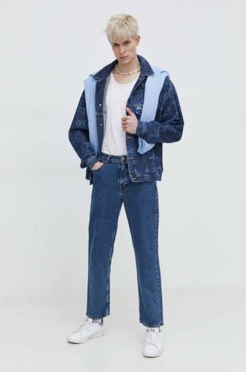 Джинсовая куртка Tommy Jeans мужская цвет синий переходная Джинсовая куртка Tommy Jeans мужская цвет синий переходная